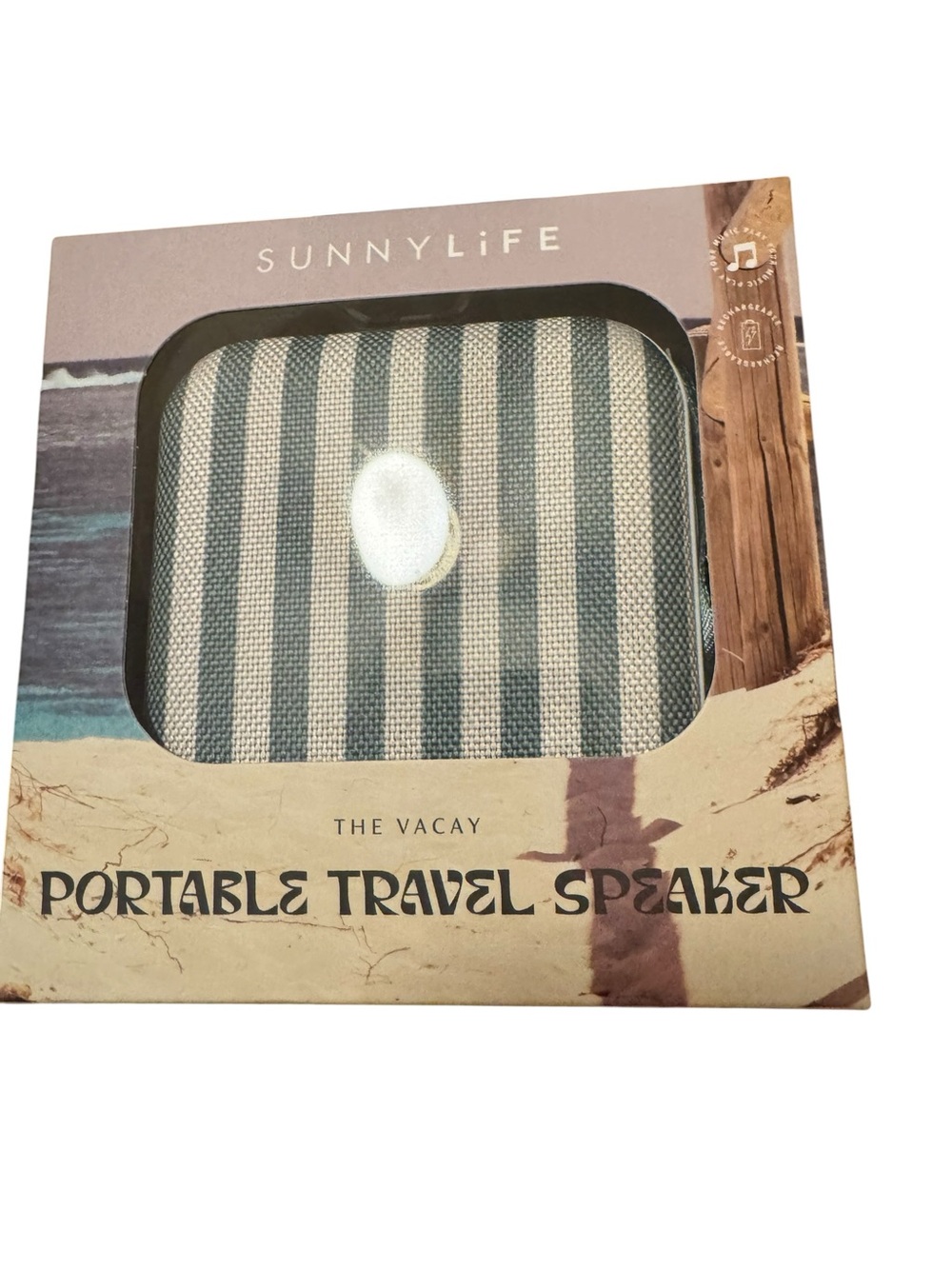 SUNNYLiFE The Vacay Portable Travel Speaker - Olive Stripe
